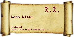 Kach Kitti névjegykártya